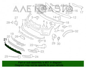 Grila bara de protectie fata inferioara BMW X5 F15 14-18 pentru radarul de baza, nou, original OEM