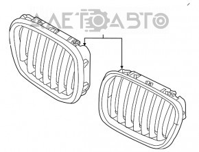 Решетка радиатора grill ноздря левая BMW X5 F15 14-18 Pure Experience новый OEM оригинал