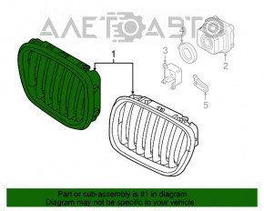 Решетка радиатора grill ноздря левая BMW X5 F15 14-18 Pure Experience