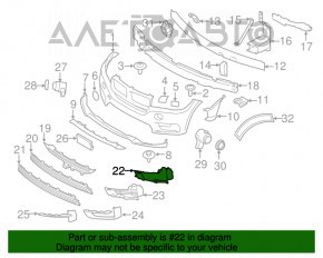 Grila bara de protecție față stânga BMW X5 F15 14-18 închisă cu capac gri nou original