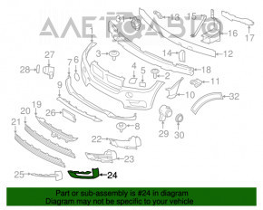 Capacul grilei bara fata stanga BMW X5 F15 14-18 gri Pure Experience