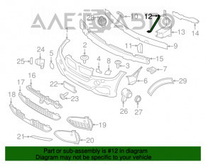 Suportul amplificatorului pentru bara de protecție față dreapta BMW X5 F15 14-18 nou original OEM