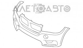 Bara față goală BMW X5 F15 14-18 cu 4 senzori de parcare, PMA