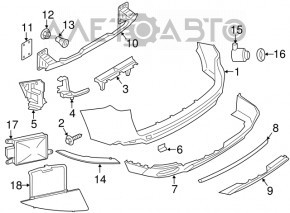 Крепление заднего бампера левое внутреннее BMW X5 F15 14-18