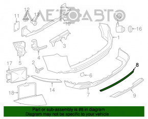 Moldura para-choque traseiro BMW X5 F15 14-18 Pure Experience prata