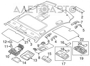 Ручка потолка передняя правая BMW X5 F15 14-18 серая