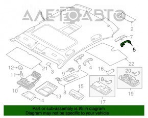 Manerul plafonului din spate stânga pentru BMW X5 F15 14-18 gri, sub panoramă