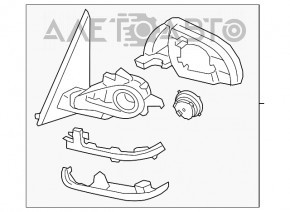 Oglindă laterală stângă BMW X5 F15 14-18, suport de montare, semnalizare, încălzire, auto-întunecare