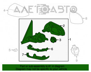 Oglindă laterală dreapta BMW X5 F15 14-18, suport de montare, semnalizare, încălzire, auto-întunecare, cameră, BSM