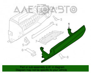 Перчаточный ящик, бардачок BMW X5 F15 14-18 черный