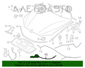 Ручка открытия замка капота подкапотная BMW X5 F15 14-18 с тросиком