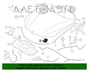 Отбойник капота левый BMW X5 F15 14-18 на капоте