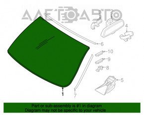 Geam parbriz BMW X5 F15 14-18 cu senzor de ploaie, proiecție, termic