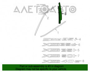 Panoul lateral frontal stânga pentru ușa BMW X5 F15 14-18, negru lucios