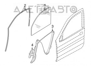 Garnitură de geam față stânga BMW X5 F15 14-18