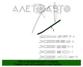 Moldură ușă-sticlă față centrală stânga BMW X5 F15 14-18 crom