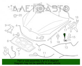 Manerul de deschidere a capotei interioare pentru BMW X5 F15 14-18