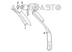 Capacul spate al barei spate dreapta pentru BMW X5 F15 14-18 gri GRAU pentru 3 randuri, audio premium.