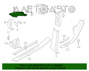 Накладка передней стойки левая верх BMW X5 F15 14-18 серая GRAU, под чистку