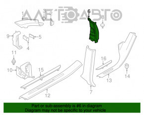 Capacul stâlpului central, curea superioară stânga BMW X5 F15 14-18 gri GRAU