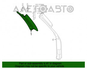 Capac spate bara fata stanga BMW X5 F15 14-18 gri, pentru curatare chimica.