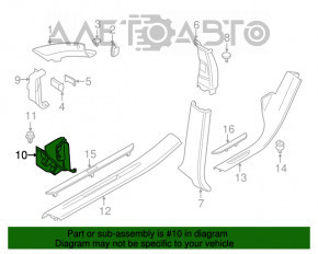 Накладка передней стойки левая нижняя BMW X5 F15 14-18 черная