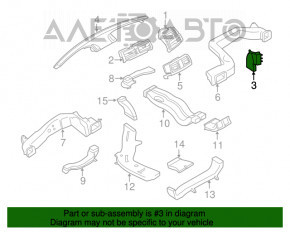 Conductă de aer pentru montarea pe stâlpul central inferior stânga BMW X5 F15 14-18, negru.