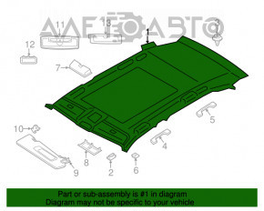 Acoperirea plafonului pentru BMW X5 F15 14-18 bej OYSTER sub panoramă