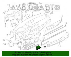 Cutie de depozitare în panoul frontal al șoferului pentru BMW X5 F15 14-18, negru