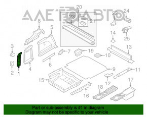 Capacul stâlpului din spate stânga BMW X5 F15 14-18 negru