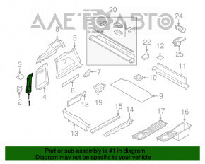 Capac portbagaj dreapta BMW X5 F15 14-18, neagra, pentru 3 randuri, zgarietura