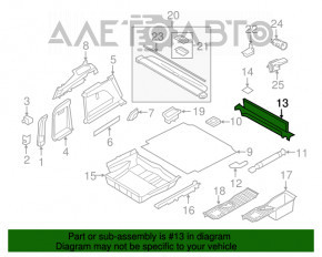 Capac portbagaj BMW X5 F15 14-18 negru, zgârieturi