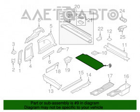 Пол багажника BMW X5 F15 14-18 черный под 3 ряда царапины