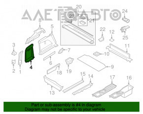 Обшивка арки задняя левая BMW X5 F15 14-18 черная без сетки