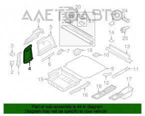 Обшивка арки задняя правая BMW X5 F15 14-18 черная