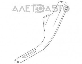 Capac prag spate dreapta BMW X5 F15 14-18, neagra pentru 3 randuri cu insertie cromata, zgarieturi.