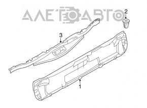 Capacul blocării portbagajului superior al ușii BMW X5 F15 14-18 negru