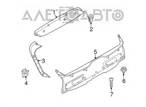 Capacul ușii superioare din spate inferioară BMW X5 F15 14-18, negru, zgârieturi