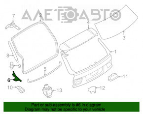 Spoilerul ușii portbagajului stâng pentru BMW X5 F15 14-18 are garnitura ruptă