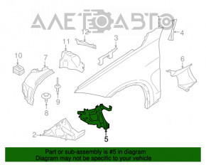 Suport aripi față dreapta BMW X5 F15 14-18 pe caroserie nou OEM original