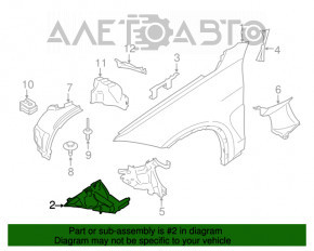 Suport aripi față stânga BMW X5 F15 14-18 pe aripă nou OEM originală