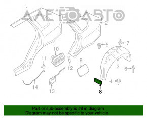 Bara noroiului spate stânga pentru BMW X5 F15 14-18, nou, original OEM