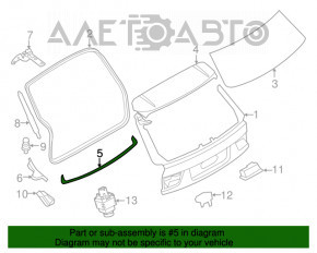 Уплотнитель резина двери багажника центр BMW X5 F15 14-18