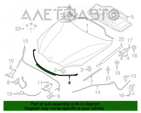 Garnitura capotei fata pentru BMW X5 F15 14-18 pe bara de protectie