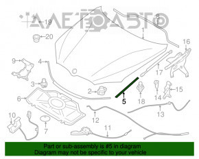 Garnitură capot dreapta BMW X5 F15 14-18