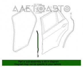 Уплотнитель двери боковой задний правый BMW X5 F15 14-18 перед