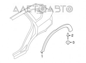 Capacul aripii, arc spate stânga BMW X5 F15 14-18 Pure Experience, structură, zgârieturi