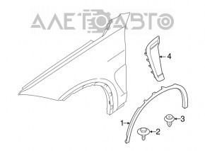 Capota aripii arcului frontal stâng BMW X5 F15 14-18 Pure Experience pentru R20, structură, zgârieturi, deteriorare la fixare