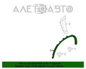 Capacul aripii, arc frontal dreapta pentru BMW X5 F15 14-18 Pure Experience cu R20