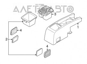 Консоль задняя BMW X5 F15 14-18 3 ряд, подстаканники